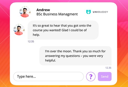 Unibuddy chat box