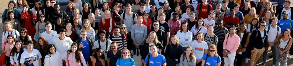 Large group of international students