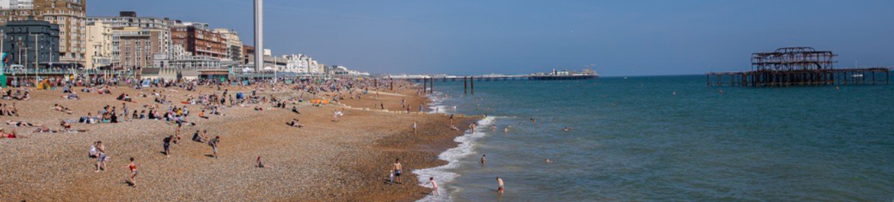Brighton beach and west pier