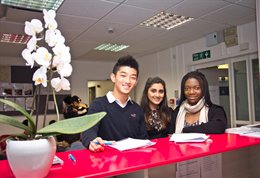 Three international college students
