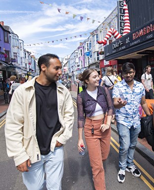 Students in Brighton lanes