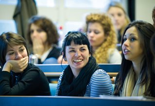 Students in a lecture theatre