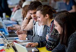 Students at computers