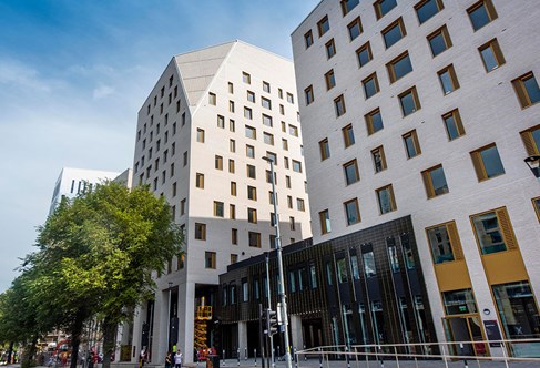 Outside of Mithras Halls building on Moulsecoomb campus