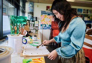 Art student in the studio