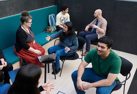 Student Support team chatting with International Students