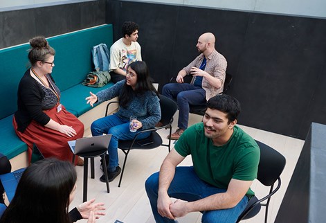 Student Support team chatting with International Students