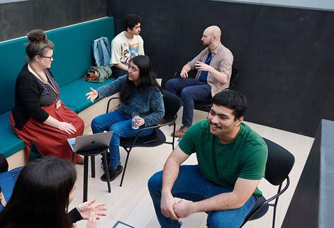 Student Support team chatting with International Students