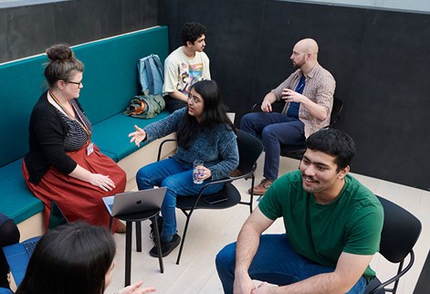 Student Support team chatting with International Students