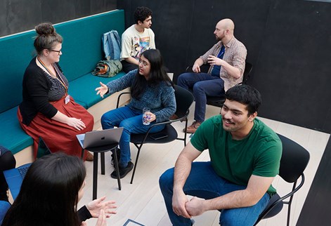 Student Support team chatting with International Students
