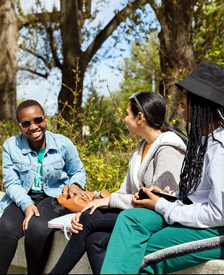 Kaplan students outside Elm House
