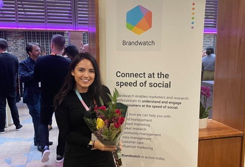 Marketing student MJ Tuttle at her placement company event