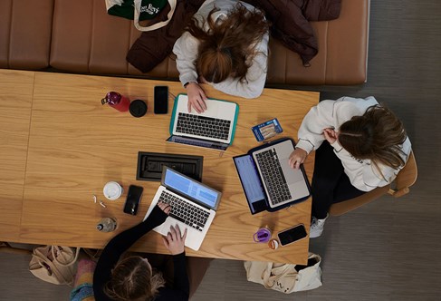 Students studying in Elm house