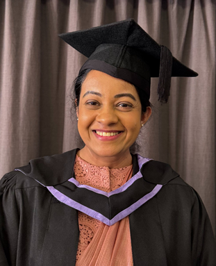Kethaki Wijesinghe in graduation gown