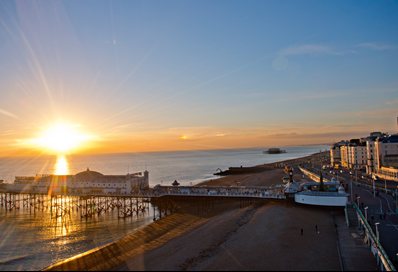 Sunset over Brighton pier