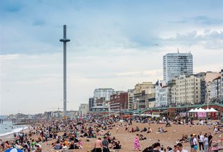 Brighton beach with the i360 in the background
