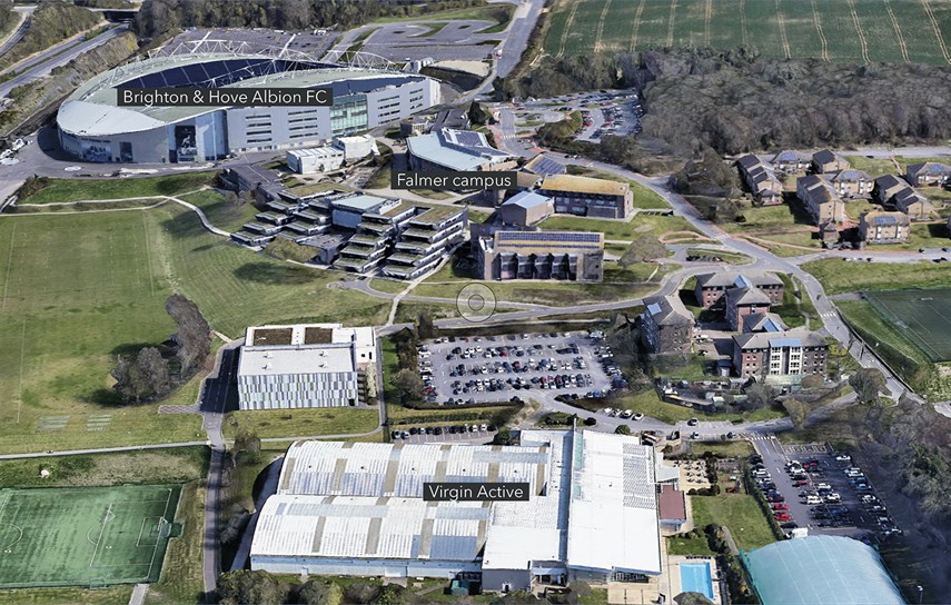 Aerial view of the Falmer campus