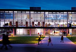 Checkland Building at night