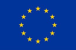 Blue EU flag with circle of yellow stars