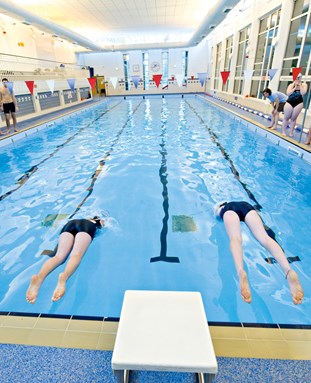 Sports students swimming