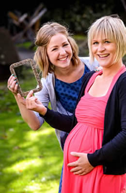 Amanda Cotton with mother-to-be Ulrike Jarl