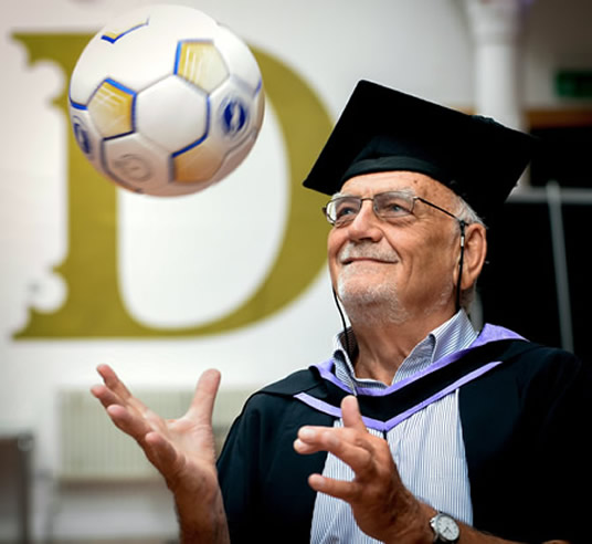 Dick Knight, after receiving his honorary Master of Arts