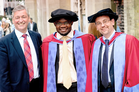 Left to right: Brian Jones, Dr Lubinda Mbundi and Professor Matteo Santin