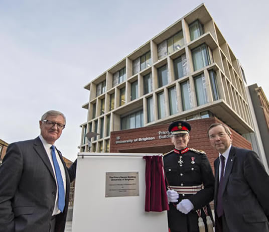 Lord John Mogg, Lord Lieutenant for East Sussex Peter Field, and Professor Julian Crampton