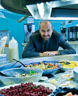 David Hicks at the salad bar