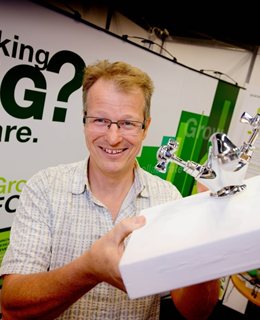 Nigel Bamford with his invention at an EcoShow
