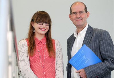 Izzi Hickmott and Professor Adrian Bone