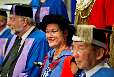 Left to right: Professor Bruce Brown, Alison Lapper MBE, and Professor Julian Crampton