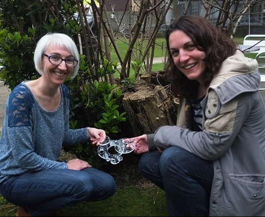 Dr Doyle (left) and Dr Atkinson with a Chronofact