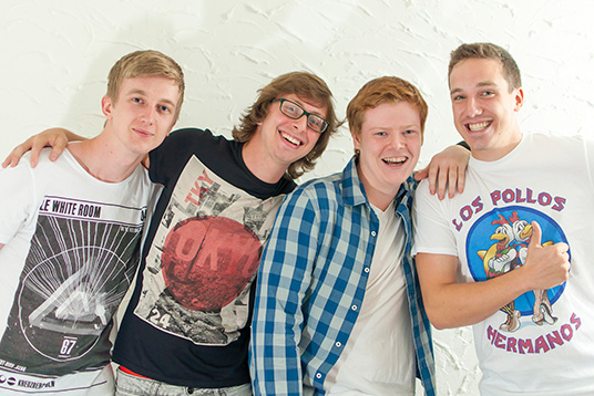 Left to right: Matt Manser, Marcus Brooks, Joseph Loe, Matej Navara