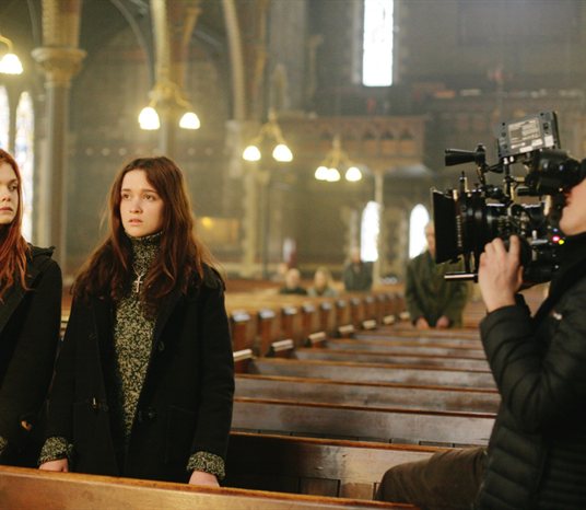 Ginger & Rosa being filmed