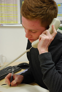 Internship student Jordan Hogan