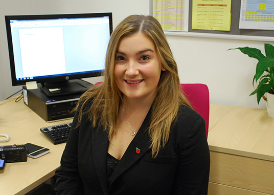 Internship student Lauren Troup
