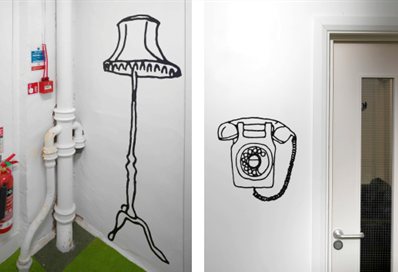 Lamp and phone doodle by Roderick Mills