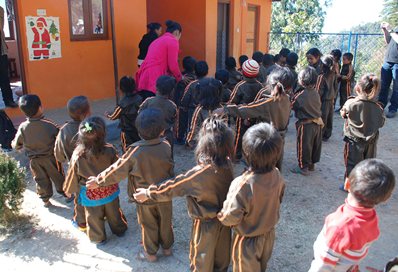 Malagiri pupils in the playground