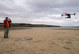 Professor Ashworth testing the drone