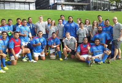 Rugby 4 Peace team with Samoans