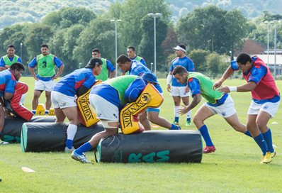 The Samoan rugby team training at the University of Brighton
