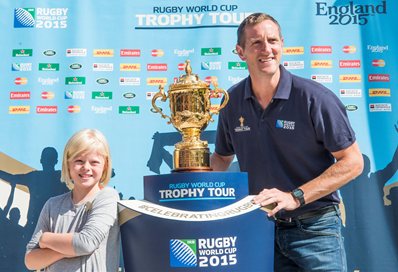 Will Greenwood and daughter Matilda at the University of Brighton