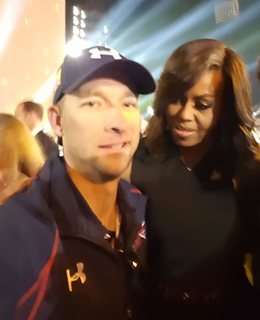 Andrew Perrin with Mrs Obama