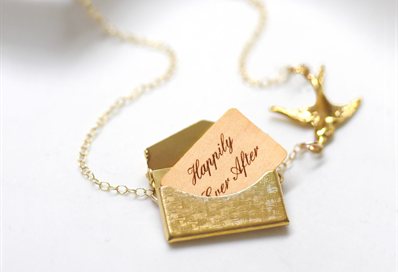 Personalised mini love letter necklace