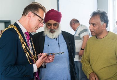 Left to right: Mayor West, Dr Deshinder Singh Gill, Dr Steve Singh