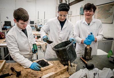 Balfour Beatty engineer and students