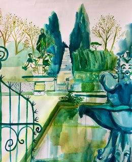 Boboli Gardens Watercolour