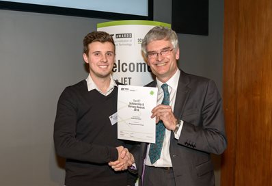 Bradley Roberts with Jeremy Watson, IET President