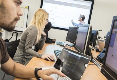 Brighton Business School's new trading room